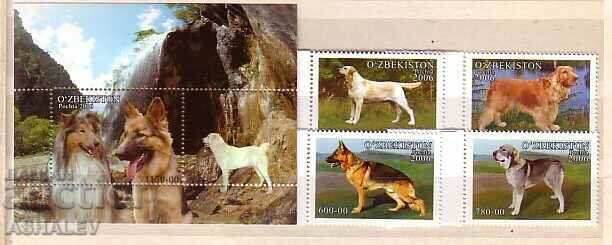 2006 Uzbekistan Fauna Dogs 4v.+S/S **