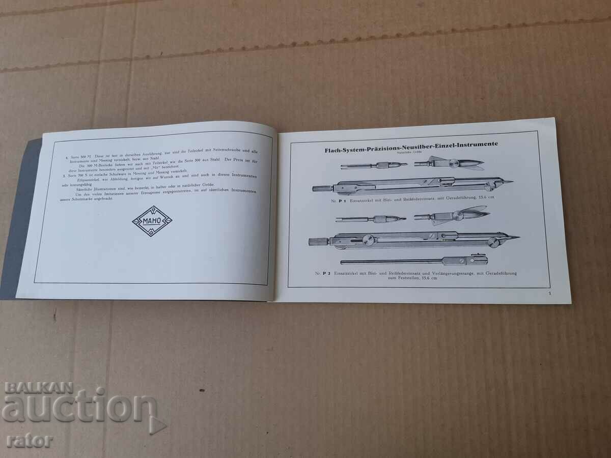 Auction MAHO Caliper Catalog - Germany 1927 Auction MAHO Caliper Catalog - Germany 1927