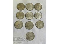 10 silver coins 1 franc silver France 1914-1920