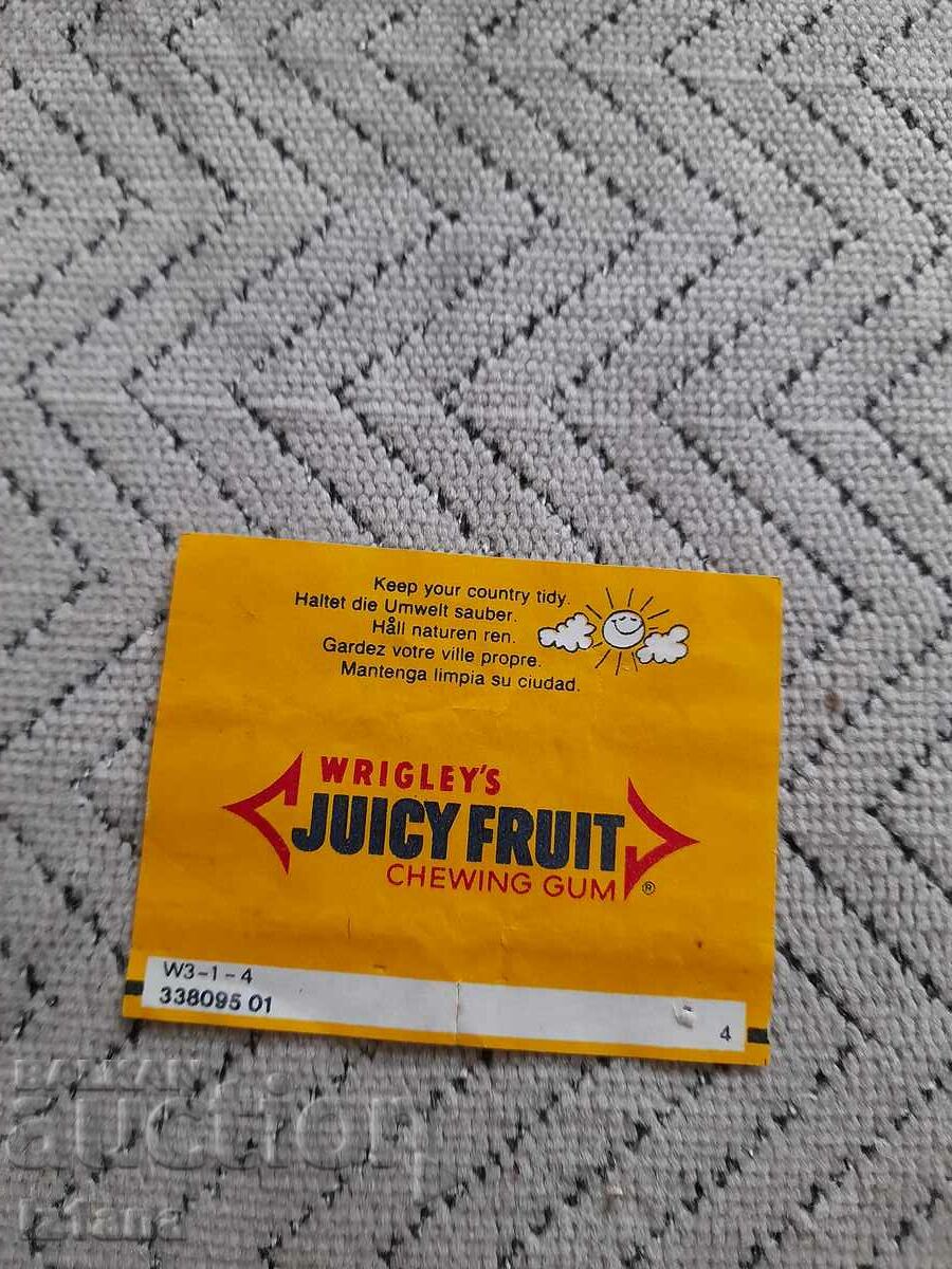 A pack of Juicy Fruit gum