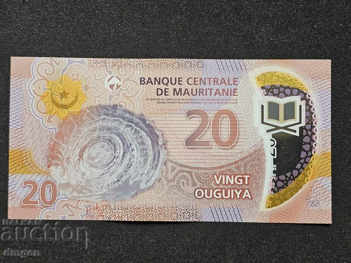 20 ougui Mauritania 2020 UNC polymer