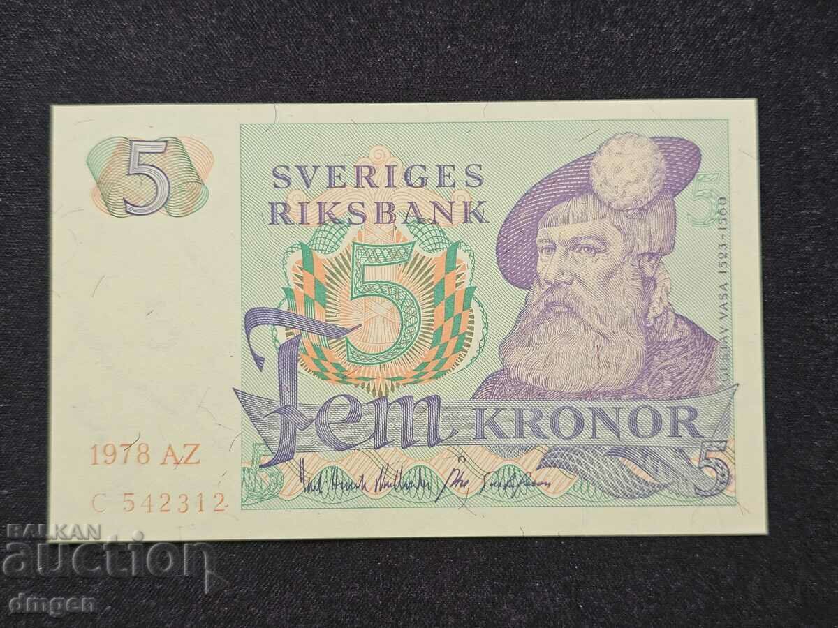 5 Krone Suedia 1978 UNC