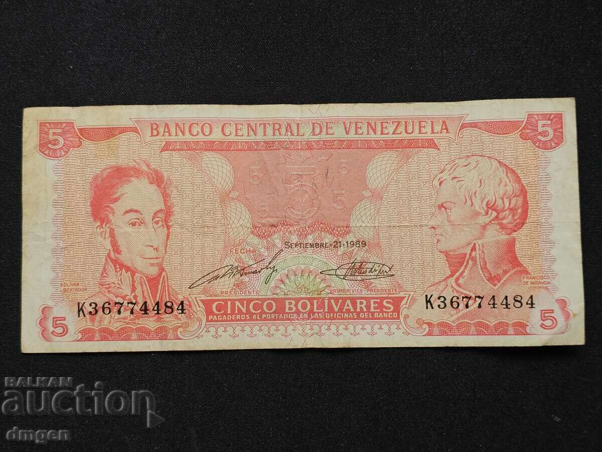 2 bolivars Venezuela 1989