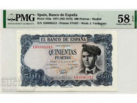 Spania 500 Pesetas 1971-73 Pick 153a PMG 58