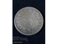 France 1836 W - 5 Francs - Silver Coin