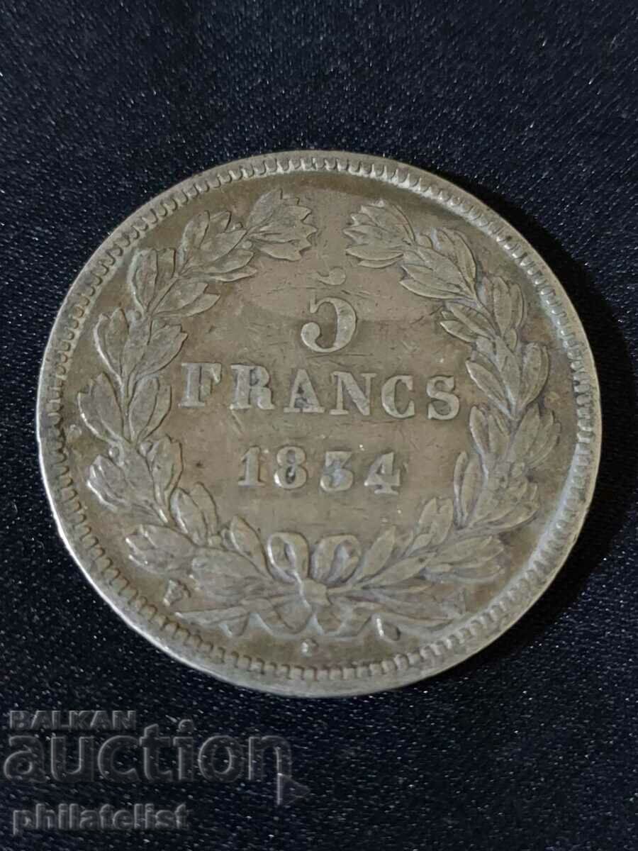 Franța 1834 W - 5 Franci - Monedă de argint #4