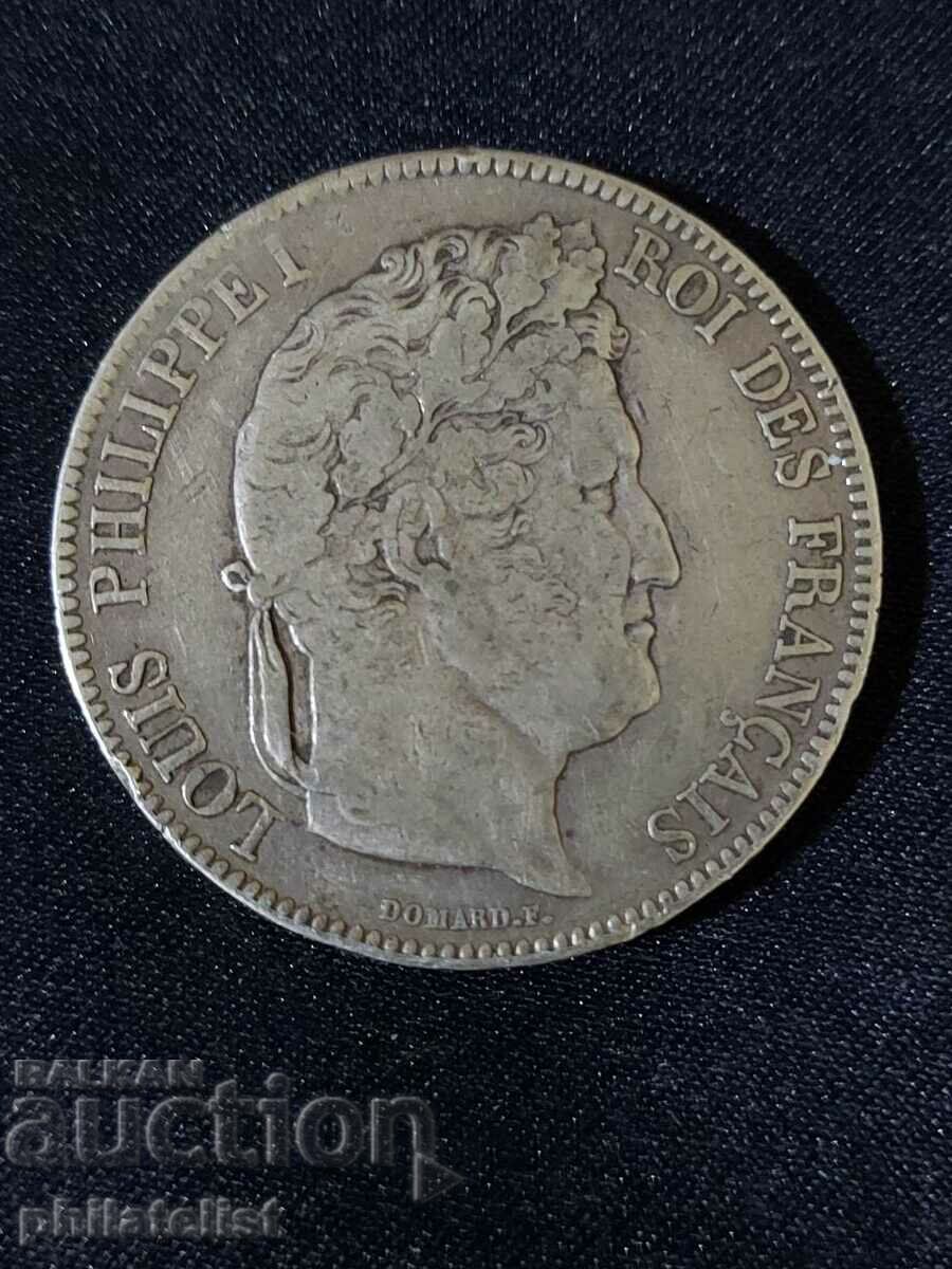 France 1833 W - 5 Francs - Silver Coin #2