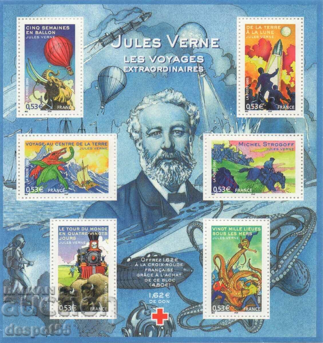 2005. Franţa. 100 de ani de la moartea lui Jules Verne. Bloc.