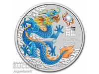 NOU!!! SILVER 1 OZ 2024 AUSTRALIA - LUNAR BLUE DRAGON