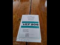 Old Warranty Card Radio VEF 206