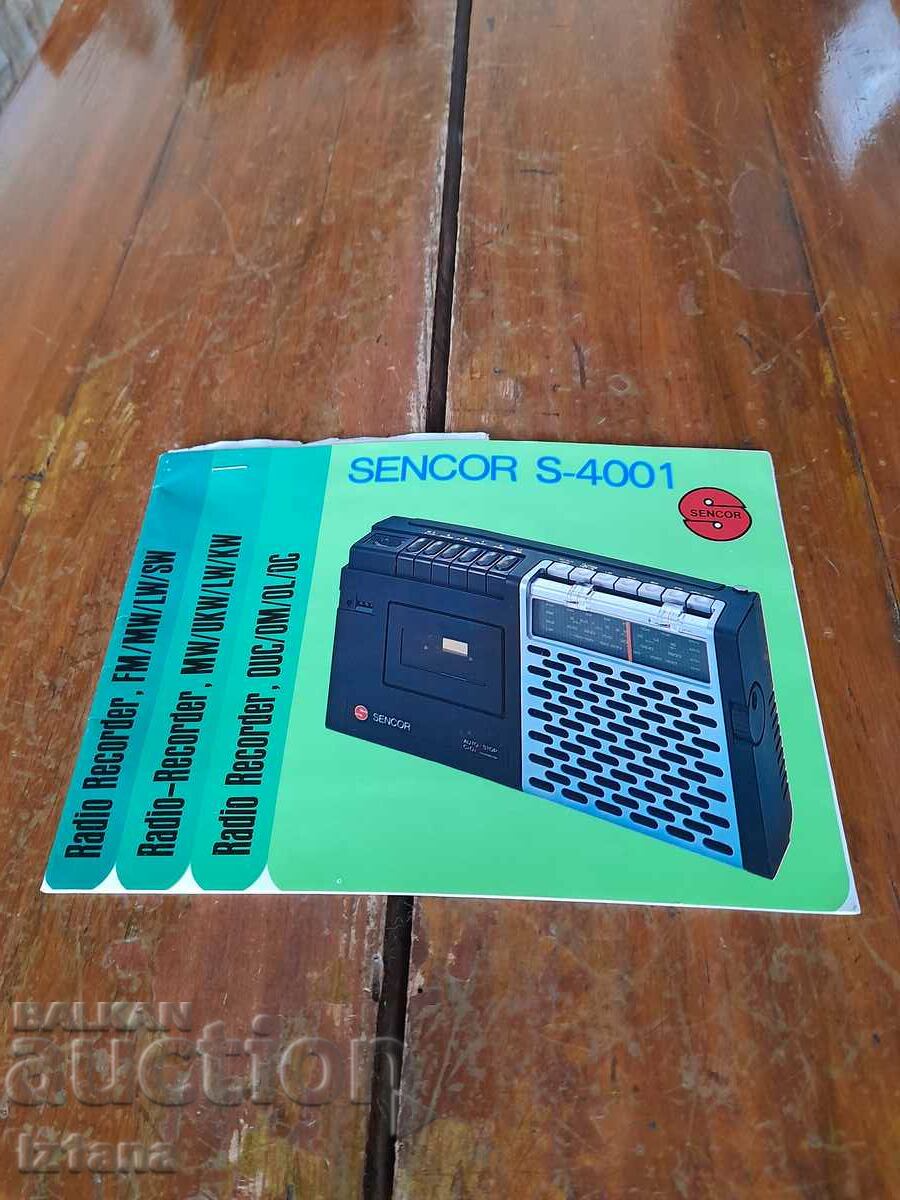 Operating instructions Sencor S-4001 radio receiver