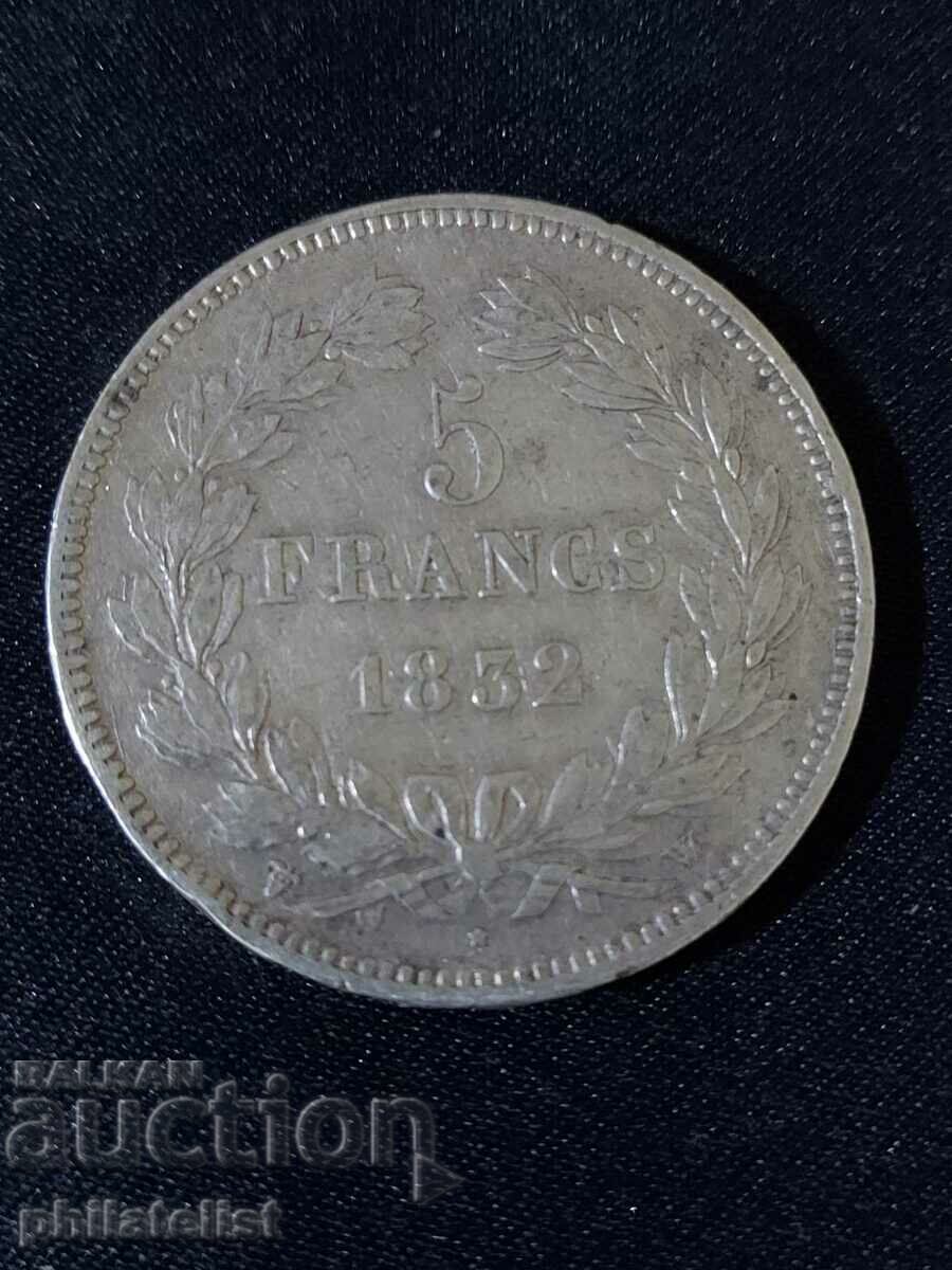 France 1832 W - 5 Francs - Silver Coin #2