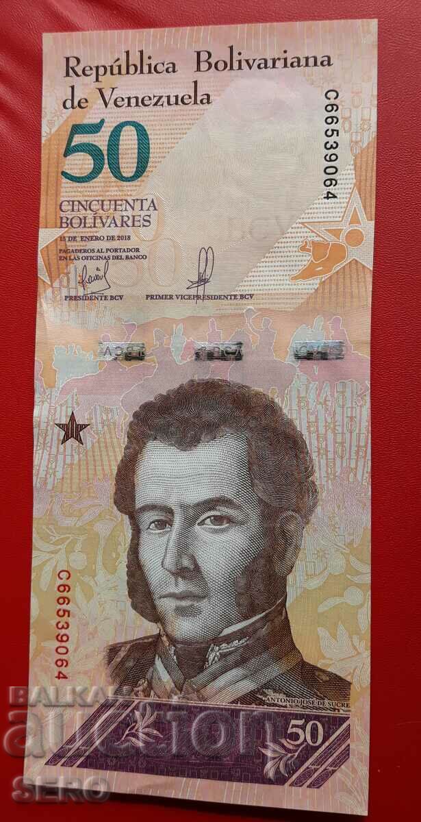 Banknote-Venezuela-50 bolivars 2018