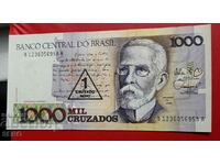 Banknote-Brazil-1 new cruzeiro on a 1000 kr banknote.