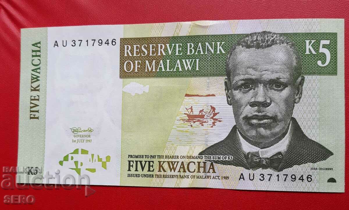 Τραπεζογραμμάτιο-Malawi-5 Kwacha 1997