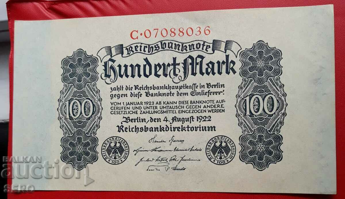 Banknote - Germany - 100 Marks 1922 - excellent condition and rare