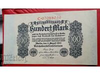 Bancnota - Germania - 100 Marci 1922 - stare excelenta si rara