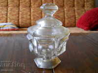 Old glass sugar bowl