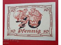 Banknote-Germany-Thuringia-Arnstadt-10 pfennig 1921