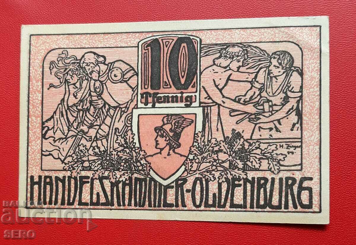 Bancnota-Germania-Saxonia-Oldenburg-10 Pfennig 1918