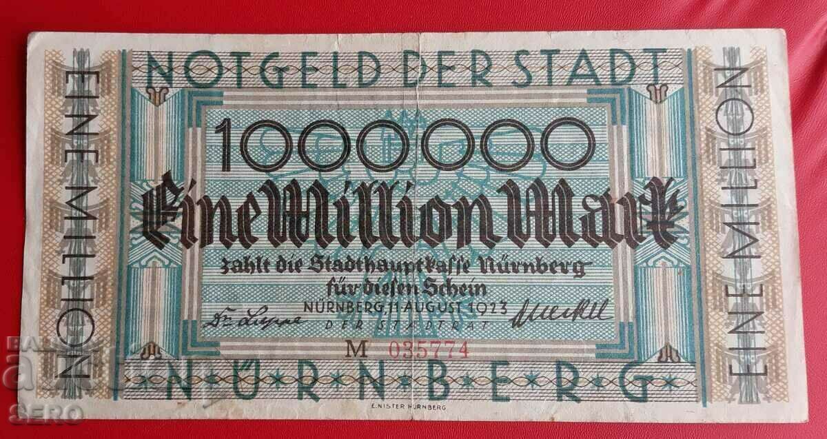 Bancnotă-Germania-Bavaria-Nürnberg-1.000.000 de mărci 1923