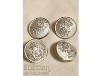 Lot of Military Buttons with Crown and Order 4 pcs.