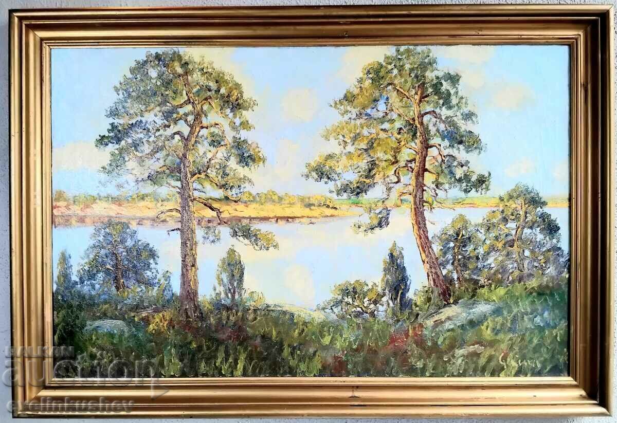 Παλιά μεγάλη ελαιογραφία 100 x 65 / 112 x 77 cm. Παλιά μεγάλη ελαιογραφία 100 x 65 / 112 x 77 cm.