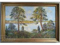 Large old oil painting 100 x 65 / 112 x 77 cm.