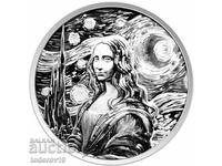 Silver 1 oz Mona Lisa and Van Gogh 2024 Fiji Islands.