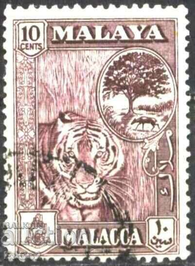 Stamped Fauna Tiger 1960 από τη Malaya Malacca