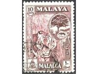 Stamped Fauna Tiger 1960 from Malaya Malacca