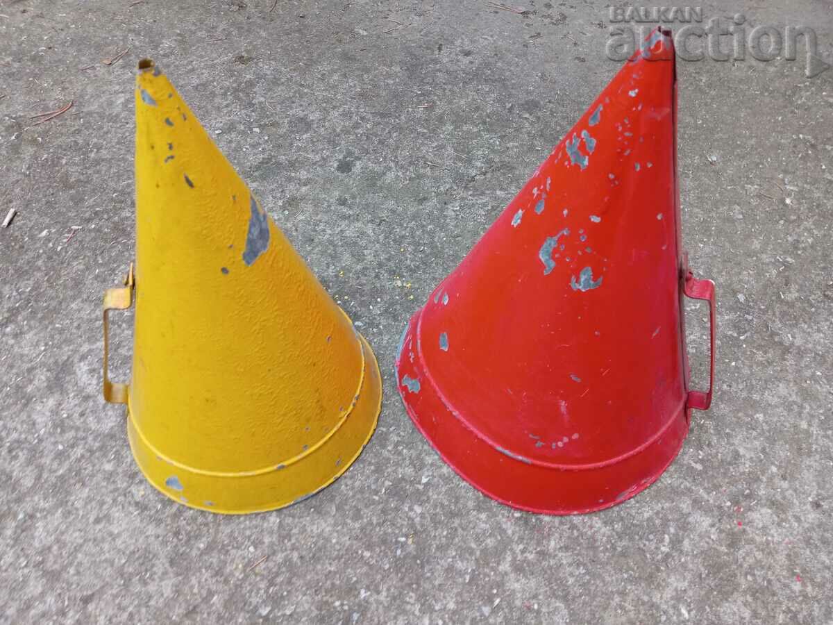 Old metal bin, a pair of 2 pieces, from a park early in the 1960s, NRB - 6 Old metal bin, a pair of 2 pieces, from a park early in the 1960s, NRB - 6