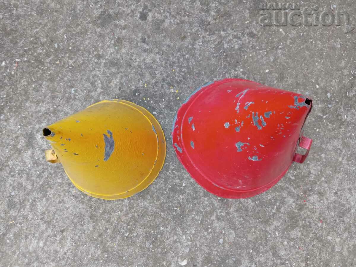 Old metal bin, a pair of 2 pieces, from a park early in the 1960s, NRB - 7 Old metal bin, a pair of 2 pieces, from a park early in the 1960s, NRB - 7