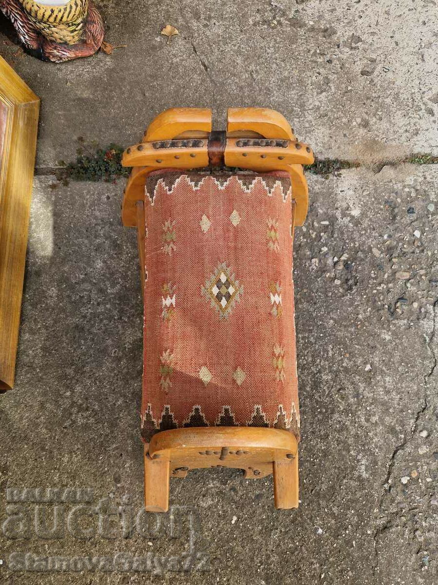 Υπέροχο σκαμπό σέλας καμηλό αντίκα - 5