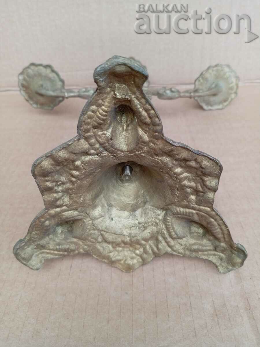 sfeșnic baroc antic bronz solid triplu secolul al XVIII-lea secolul al XIX-lea - 7