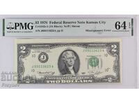 2 $ 1976 Federal Rezerve Note Kansas City 64EPQ-PMG КУРИОЗ