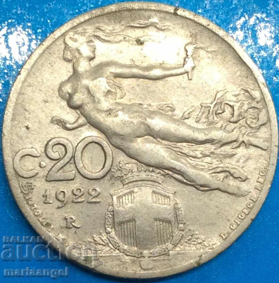 20 centesimi 1922 Ιταλία