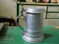 Metal beer mug with lid - Germany