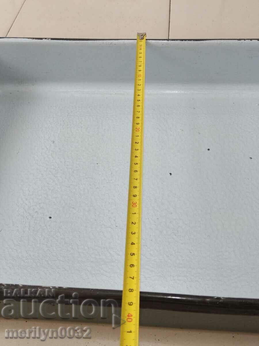 Delivery of Old enameled pan 50/40 cm pot with enamel pan tray