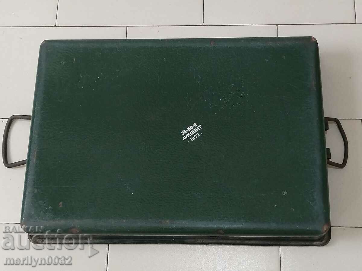 Old enameled pan 50/40 cm pot with enamel pan tray - 5