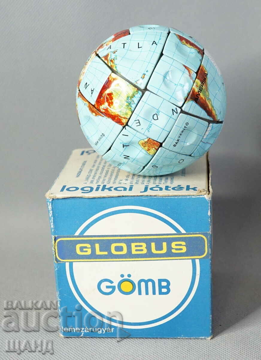 Old Puzzle Toy Rare Rubik's Cube Globe with Box