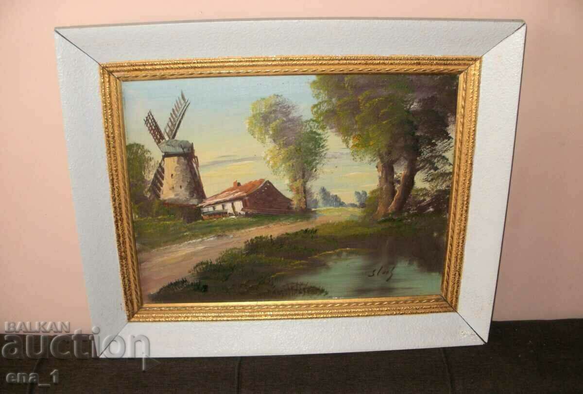 Old Dutch oil painting in wooden frame with price 34.99 BGN | € 17.89