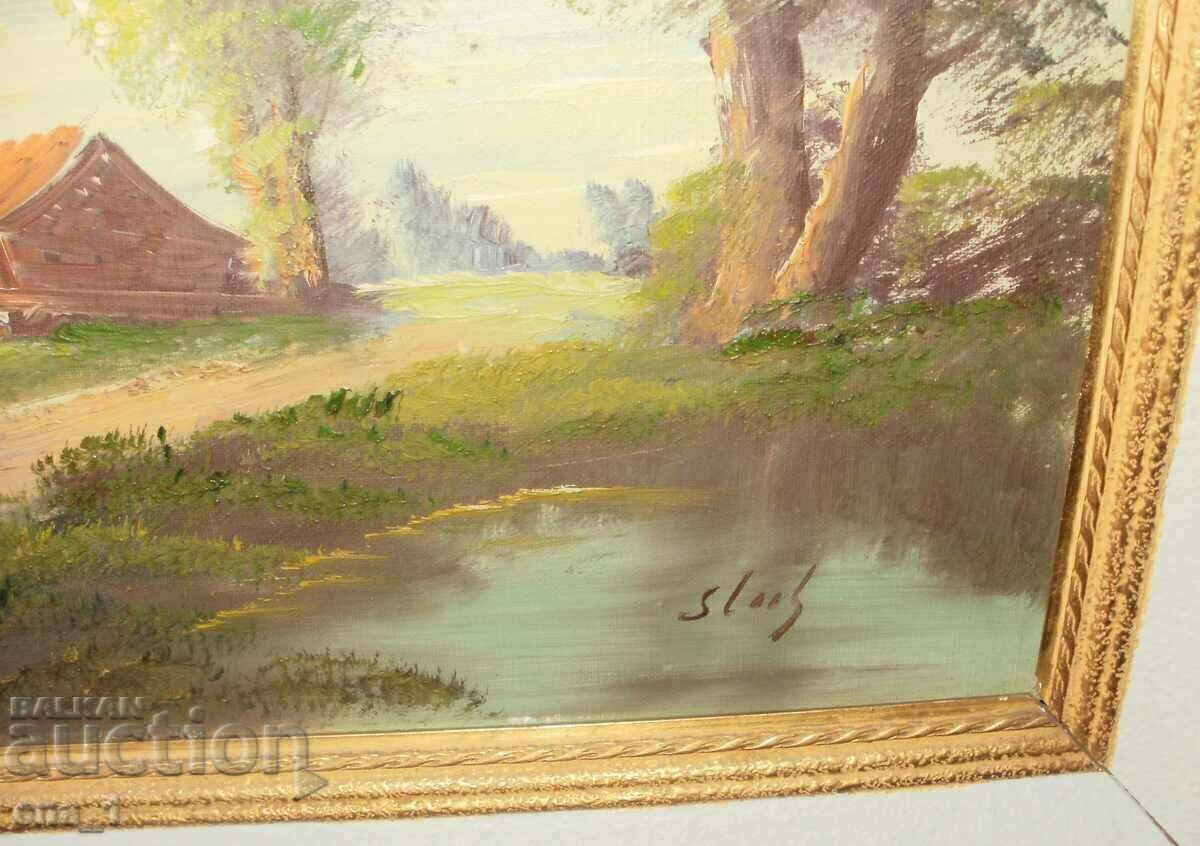 Livrarea Pictură în ulei veche olandeză în cadru de lemn