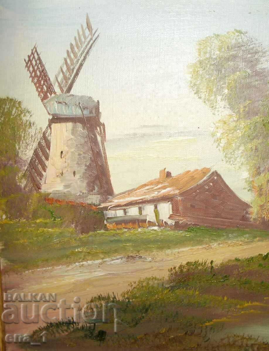 Pictură în ulei veche olandeză în cadru de lemn - 5