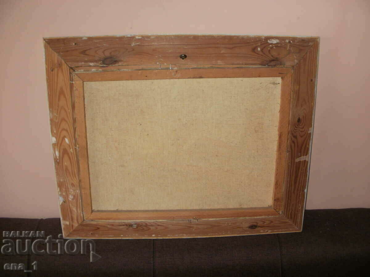 Old Dutch oil painting in wooden frame - 7