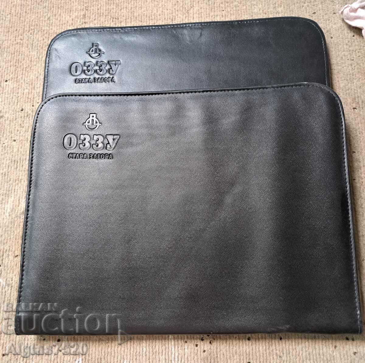 2 leather folders with zip "OZZU" Stara Zagora