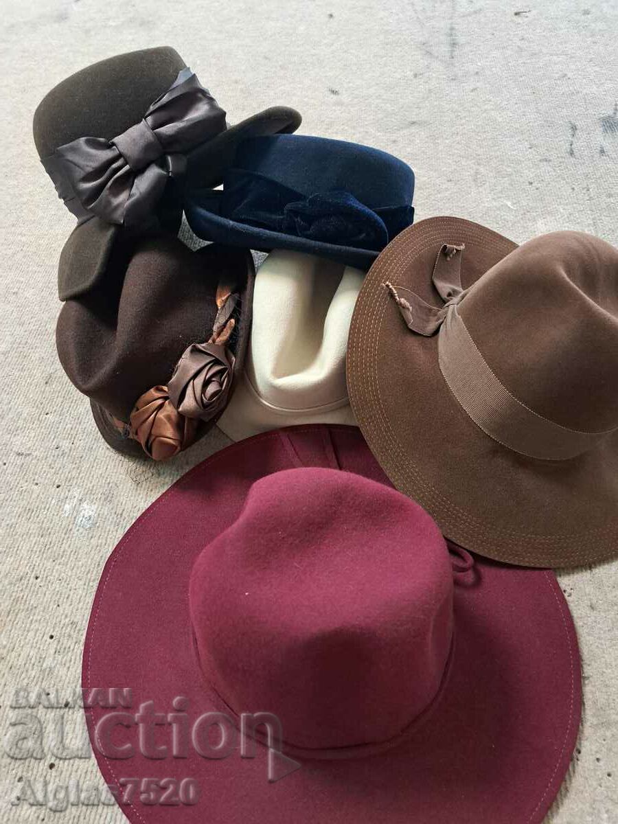 6 pcs. old women's retro hats