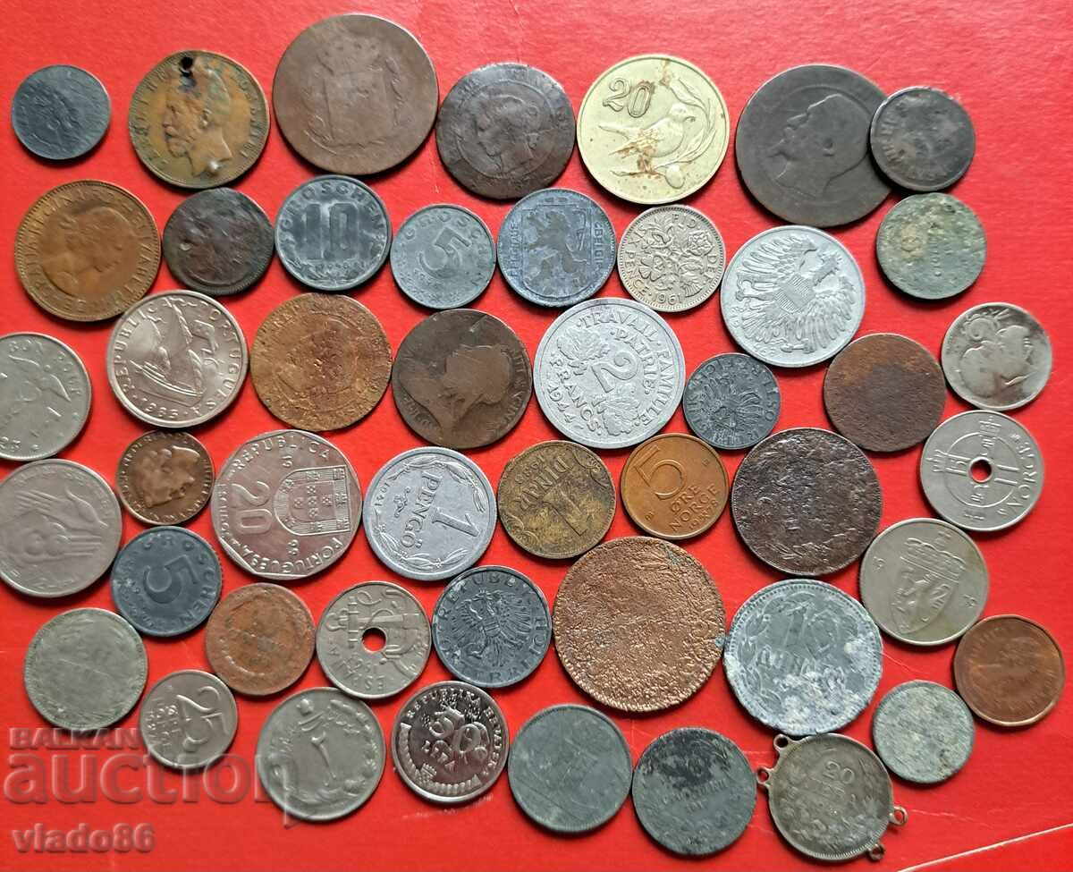 Lot of old Bulgarian and foreign coins