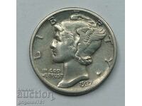 1 Dime 10 Cent Silver USA 1937 - Silver Coin #10