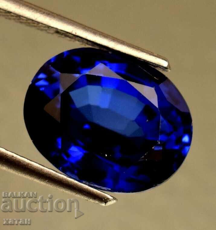 BZC! 7,70 ct. set oval safir natural GGIJ de 1 st.!